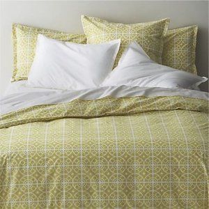 CRATE & BARREL *King* Taza Pattern Duvet Cover 100% Cotton